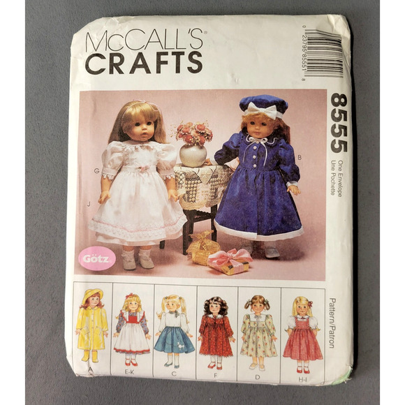 McCalls Sewing Pattern #8555 Doll Clothes Package 50 Pieces For 18" Doll UNCUT - Picture 1 of 4